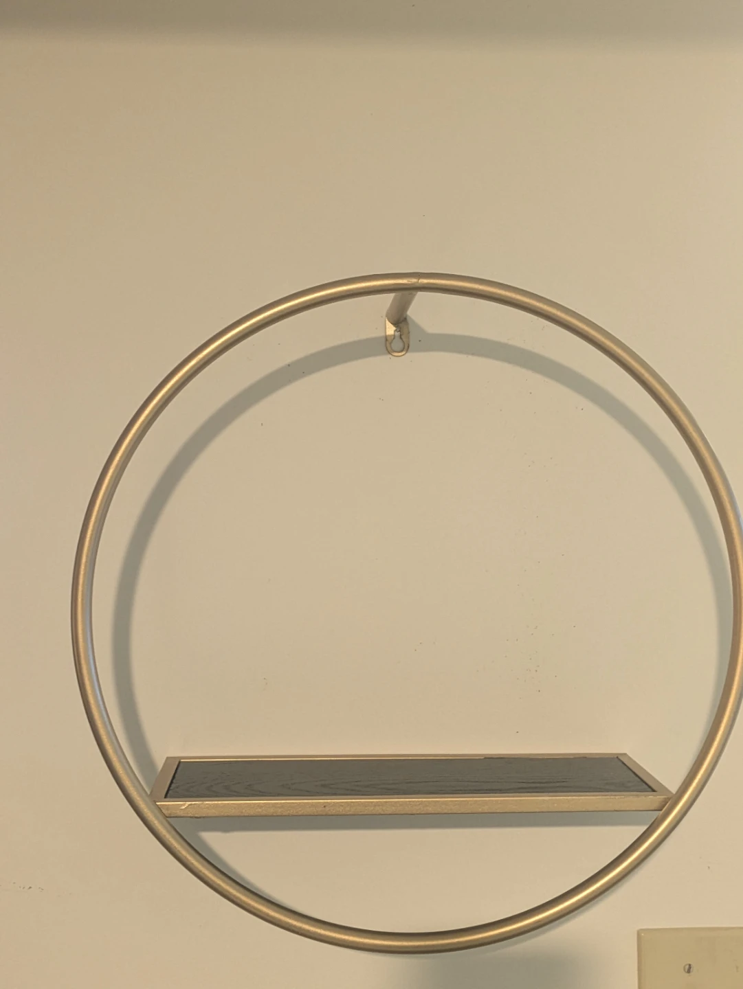 2 Round Wall Shelf with Black Wood Base
