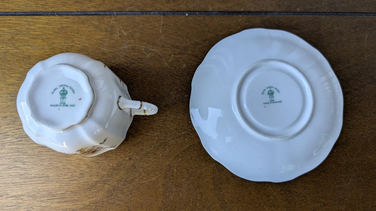 Royal Crown Derby Floral Teacup and Saucer - photo 4