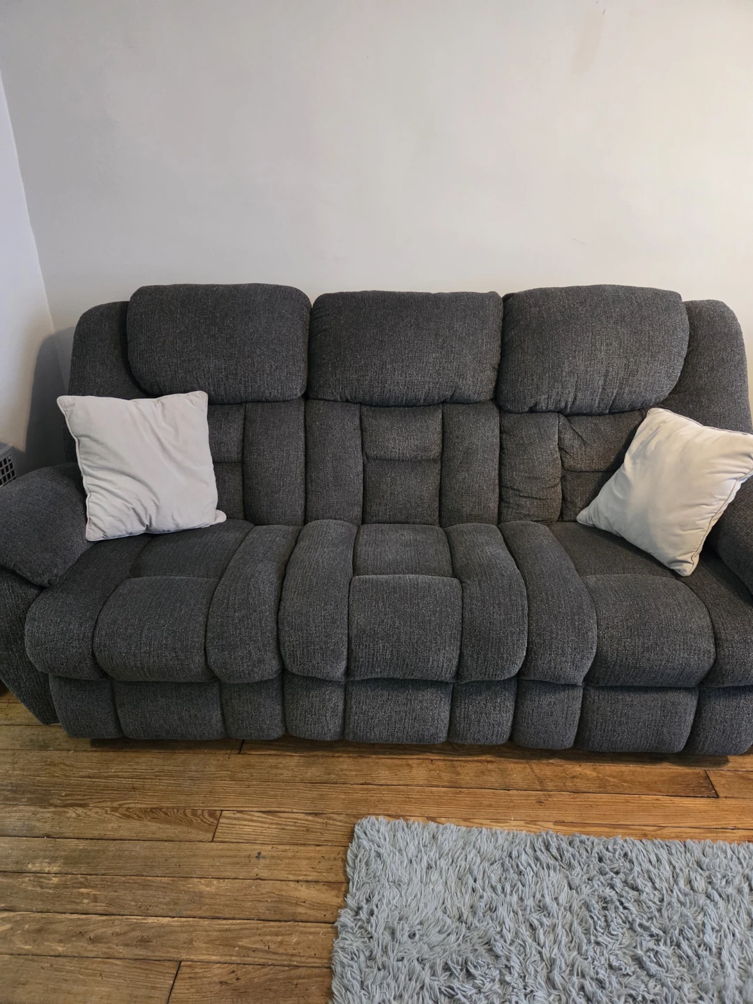 Gray Reclining Sofa and Loveseat Set