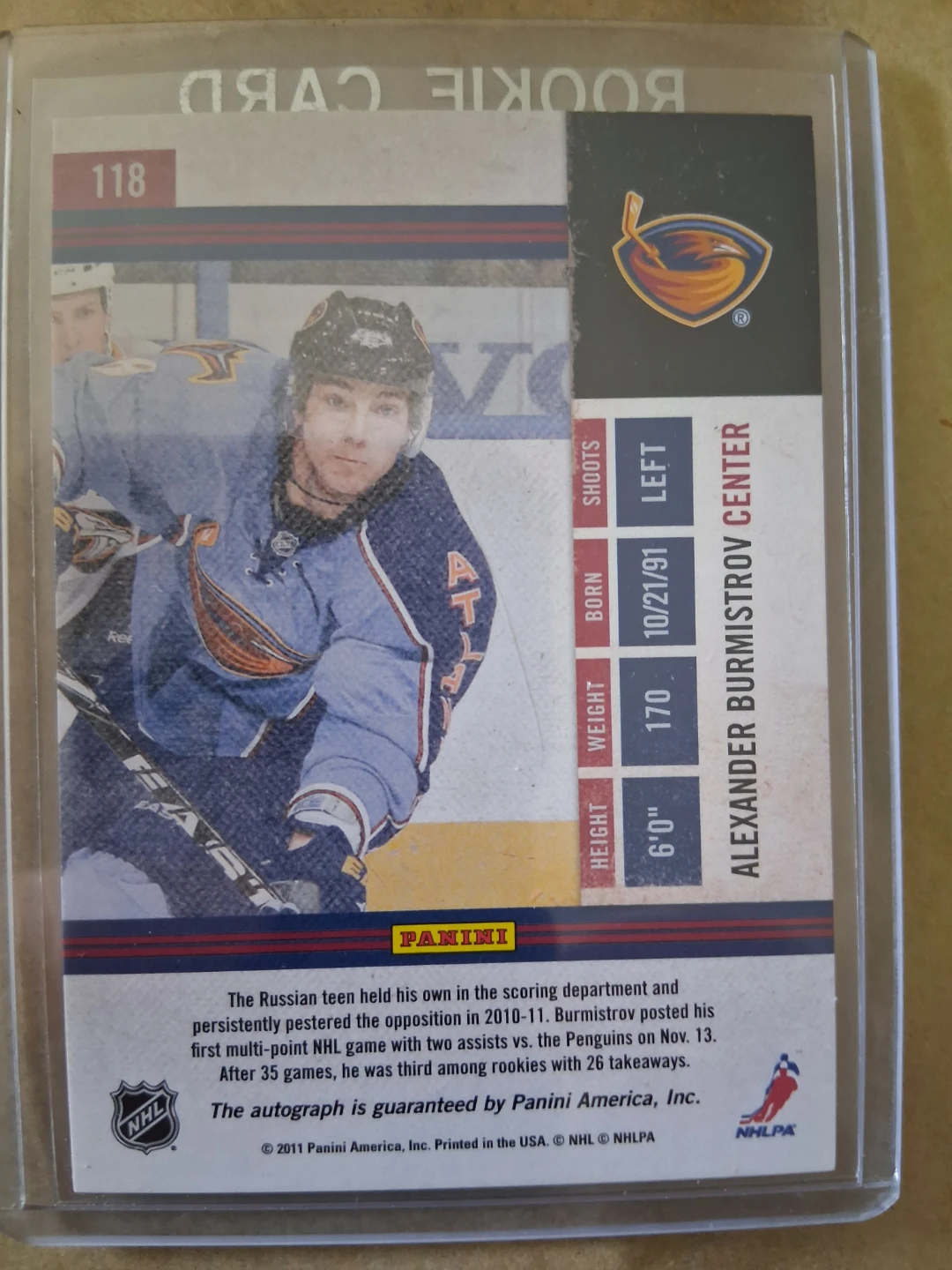 2010-11 Panini Alexander Burmistrov Rookie Card - photo 2
