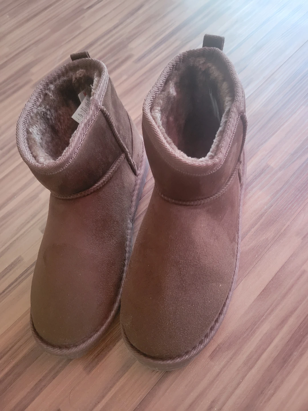 Brown Faux Fur Lined Ankle Boots Size 8