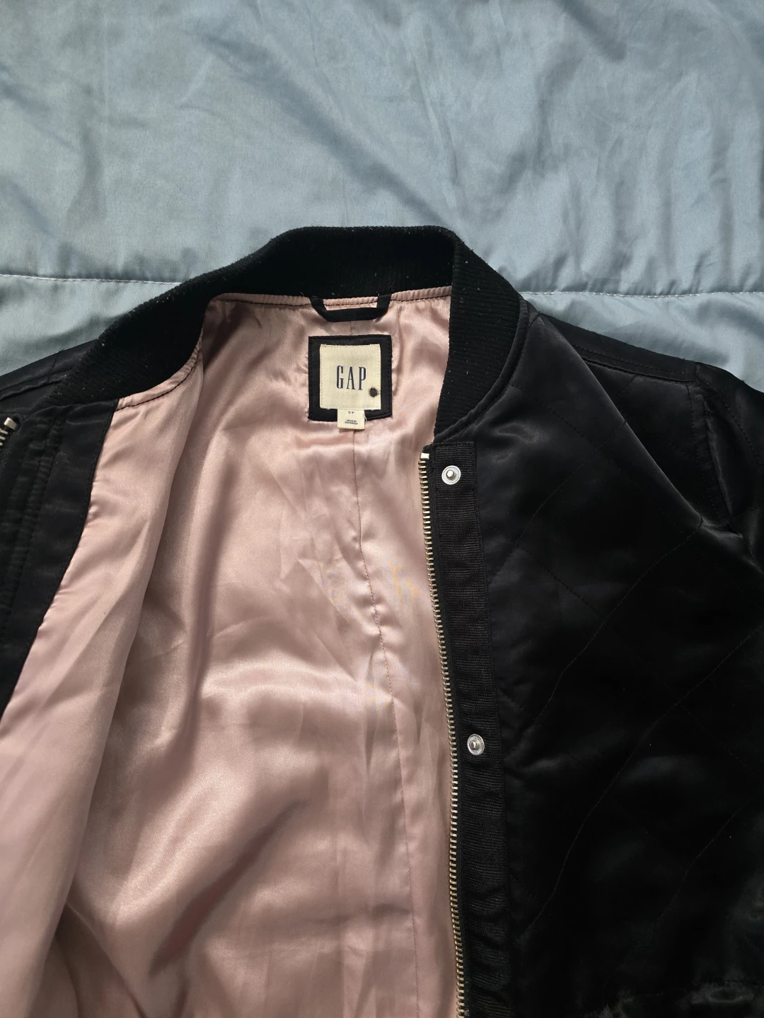 Gap Quilted Bomber Jacket Black - photo 2