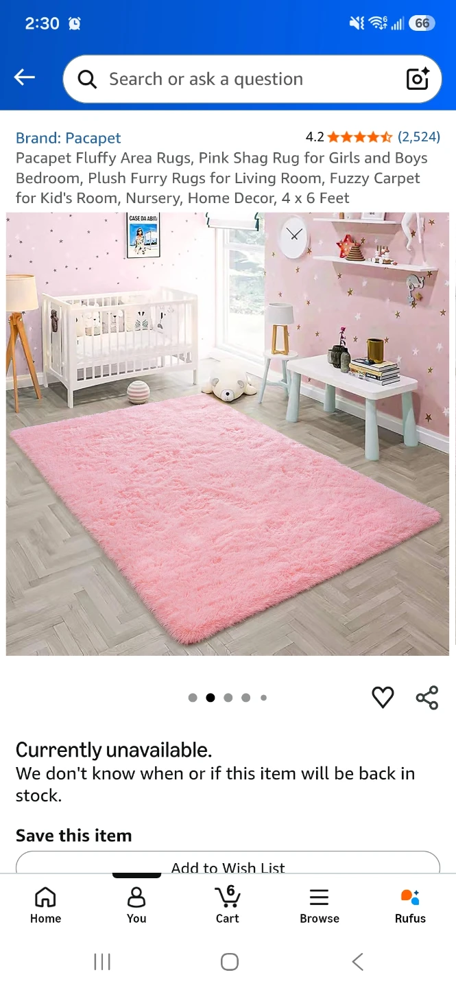 Pink shag rug
