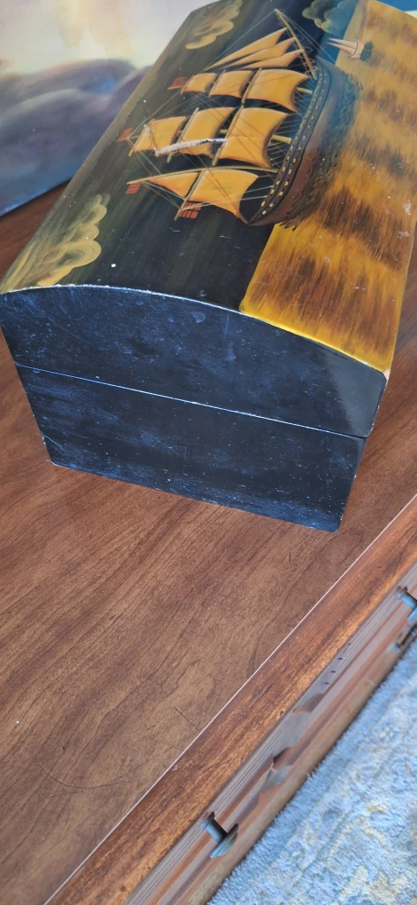 Decorative Wooden Ship Trinket Box - photo 3