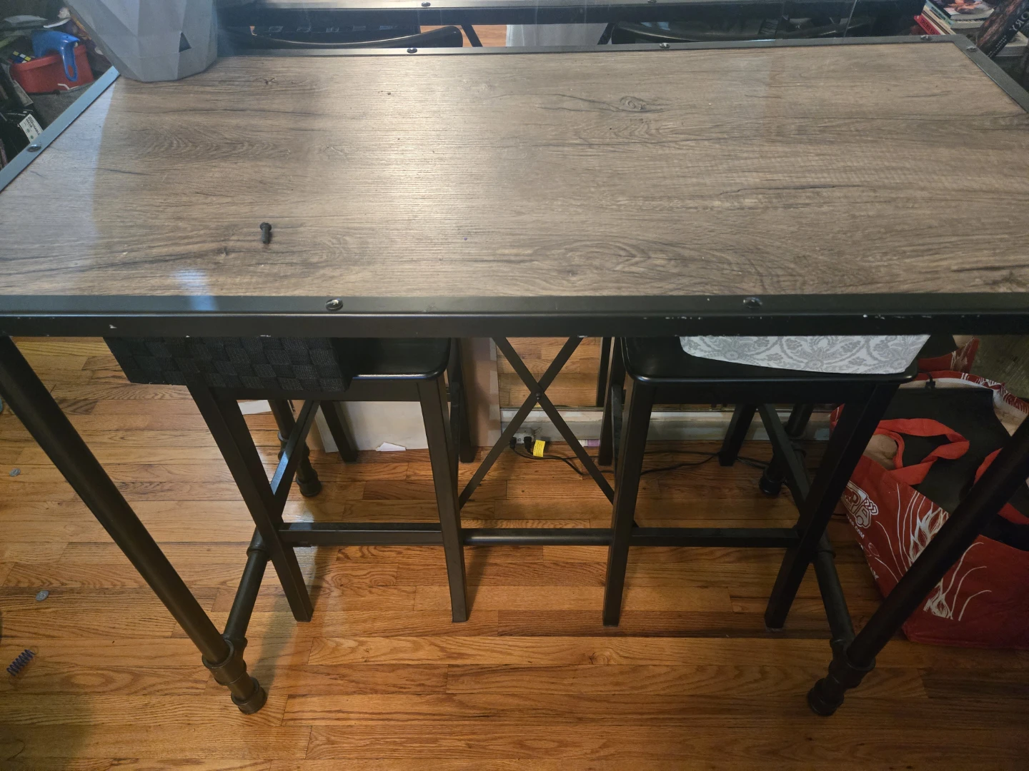 Industrial High Top Table with Two Stools - photo 4