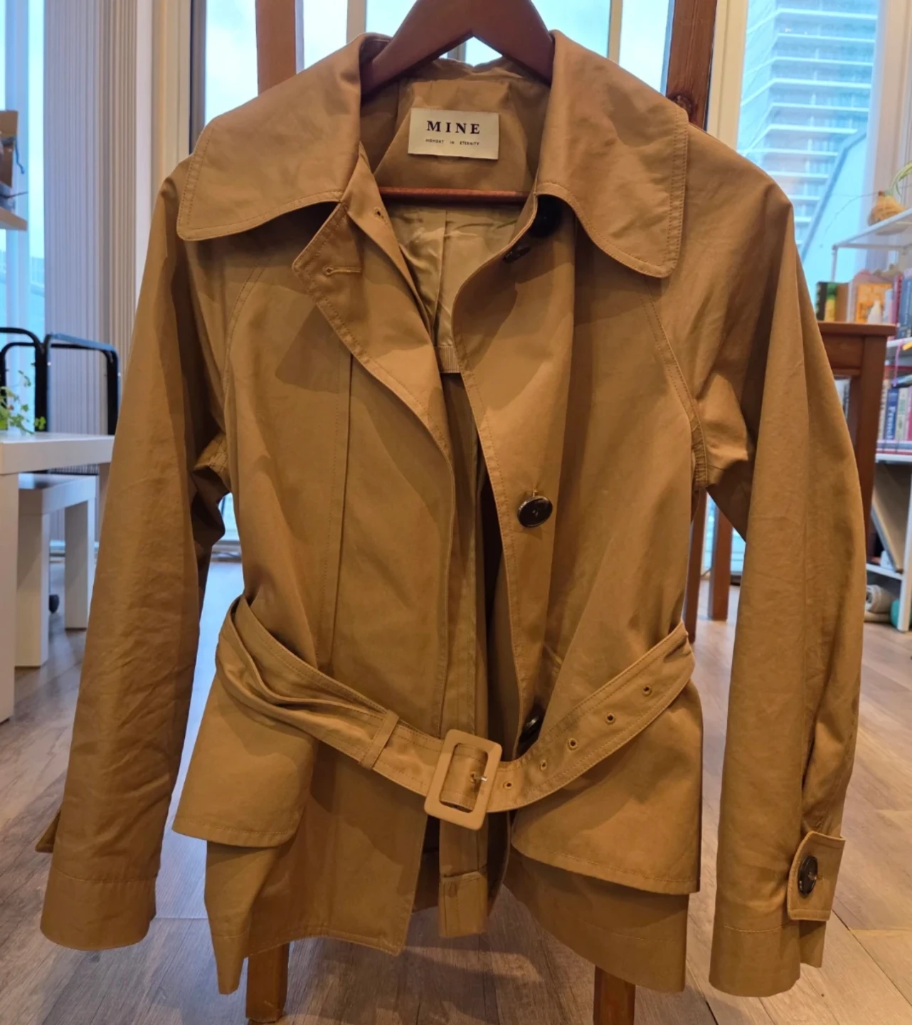 MINE Beige Cropped Trench Jacket