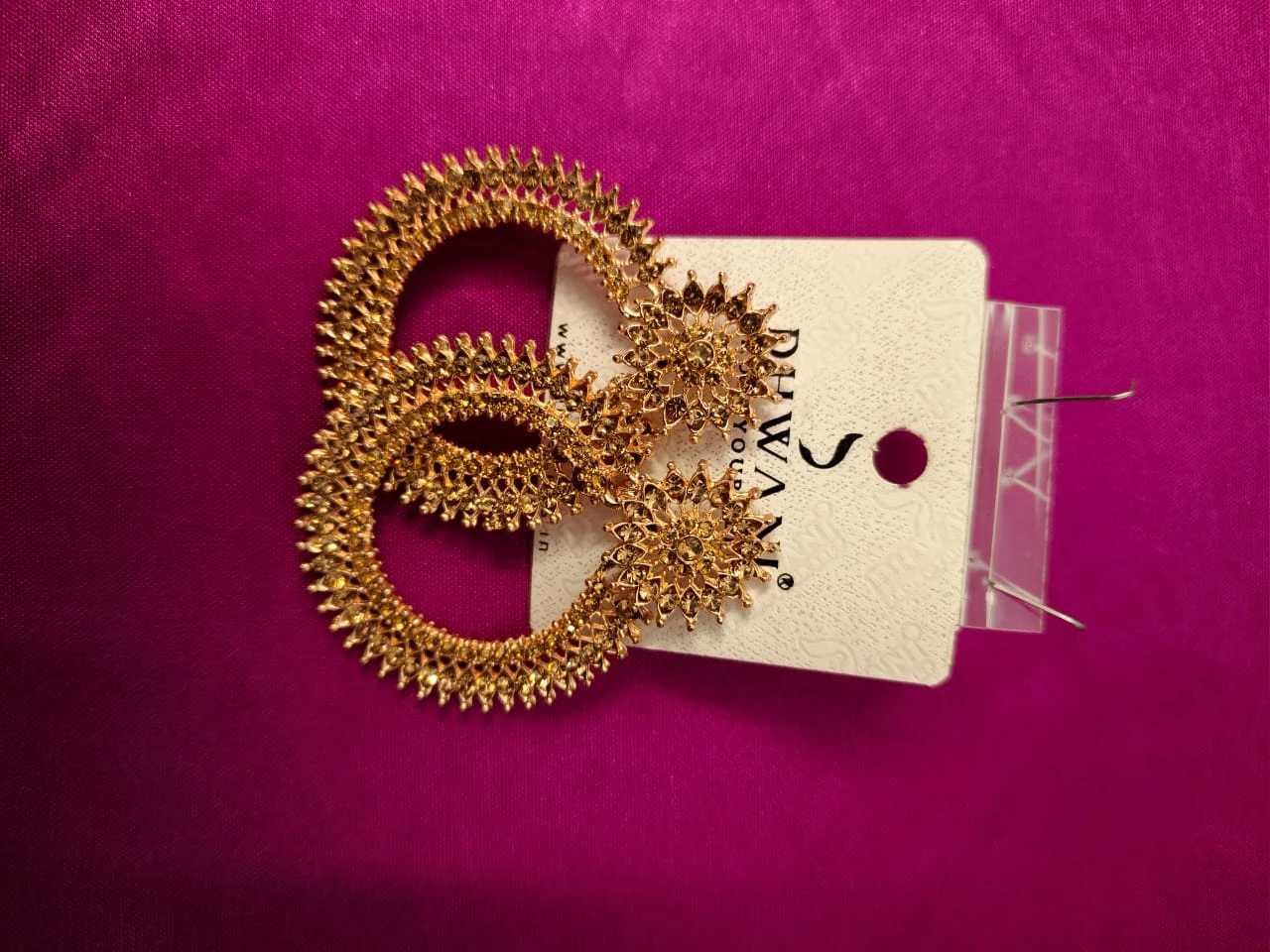 Dhwani gold-tone floral hoop earrings