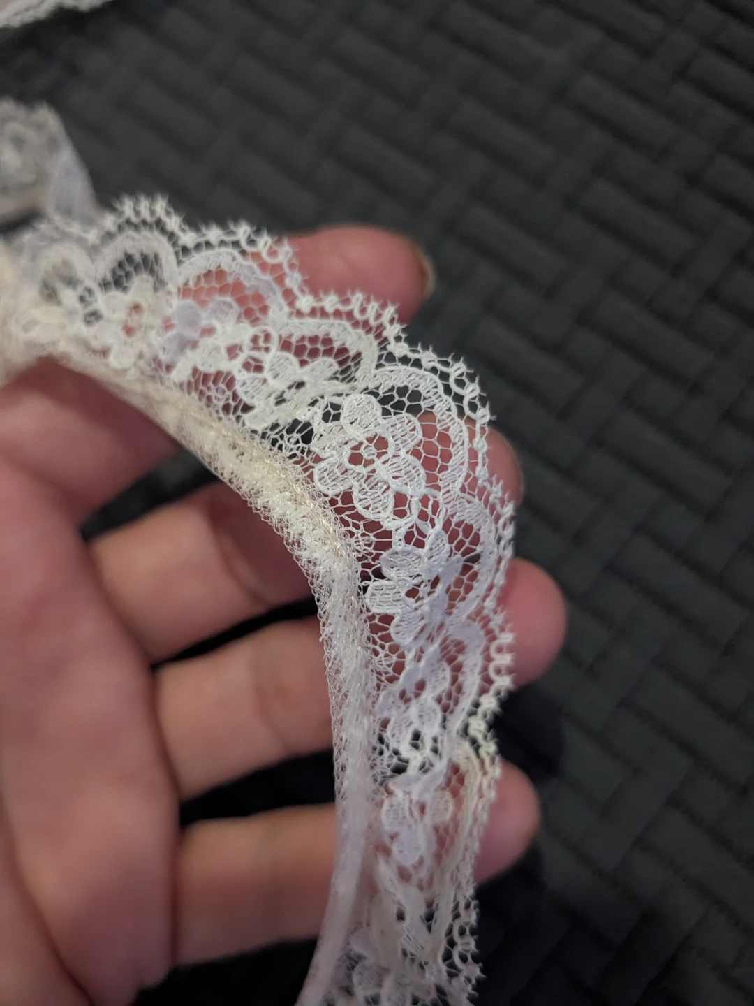 Cream White Vintage Rusched Floral Lace Trim per yard - photo 4