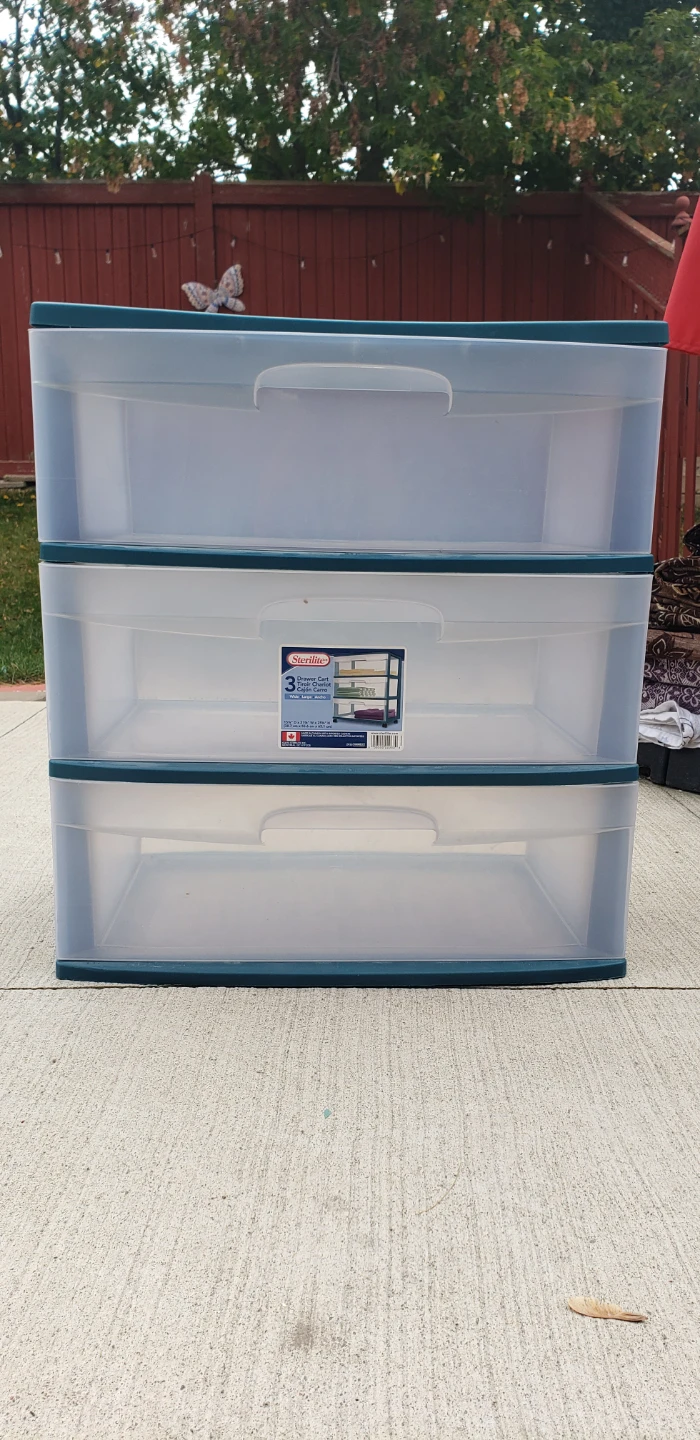 Sterilite 3-Drawer Wide Storage Cart