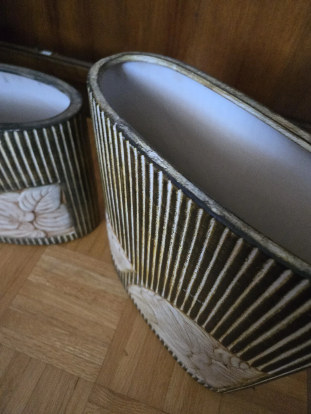Set of 3 decorative oval ceramic planters - photo 5