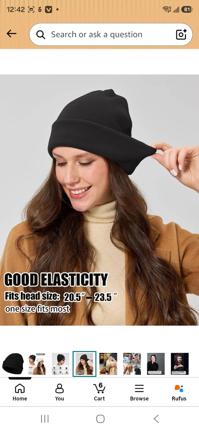 Unisex Black Cotton Beanie - photo 4