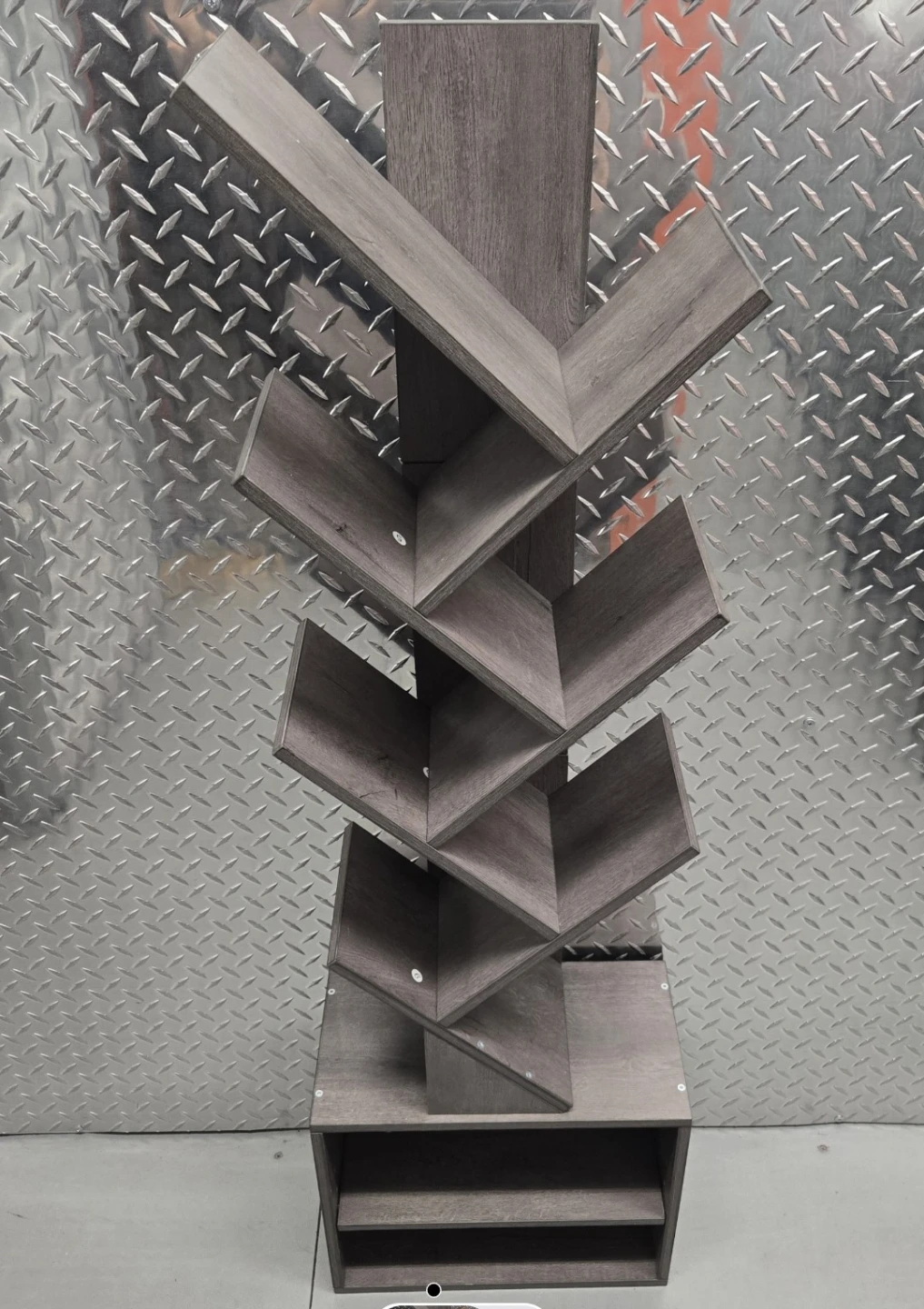 Sunmory 9-Tier Tree Bookshelf / Weathered Gray / 50" Tall / Slim - photo 4