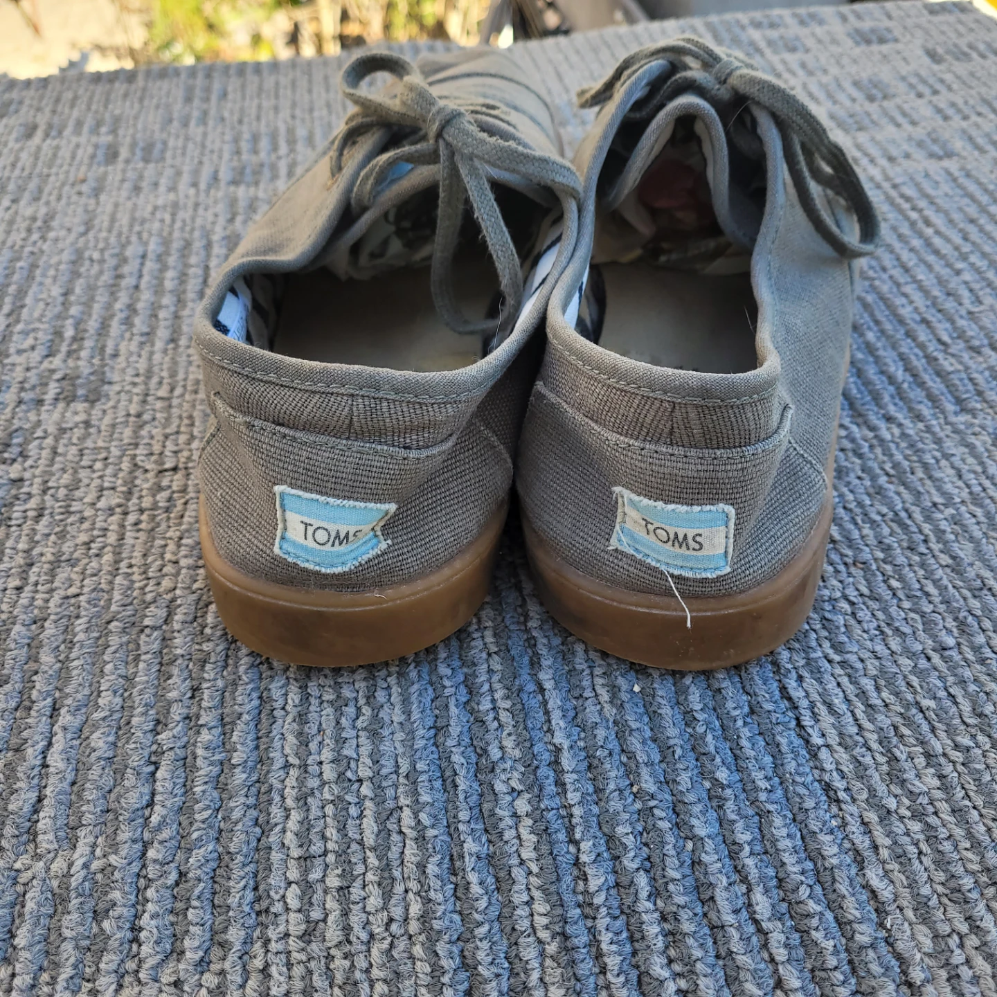 TOMS Grey Canvas Lace-Up Shoes Men's Size 11 - photo 3