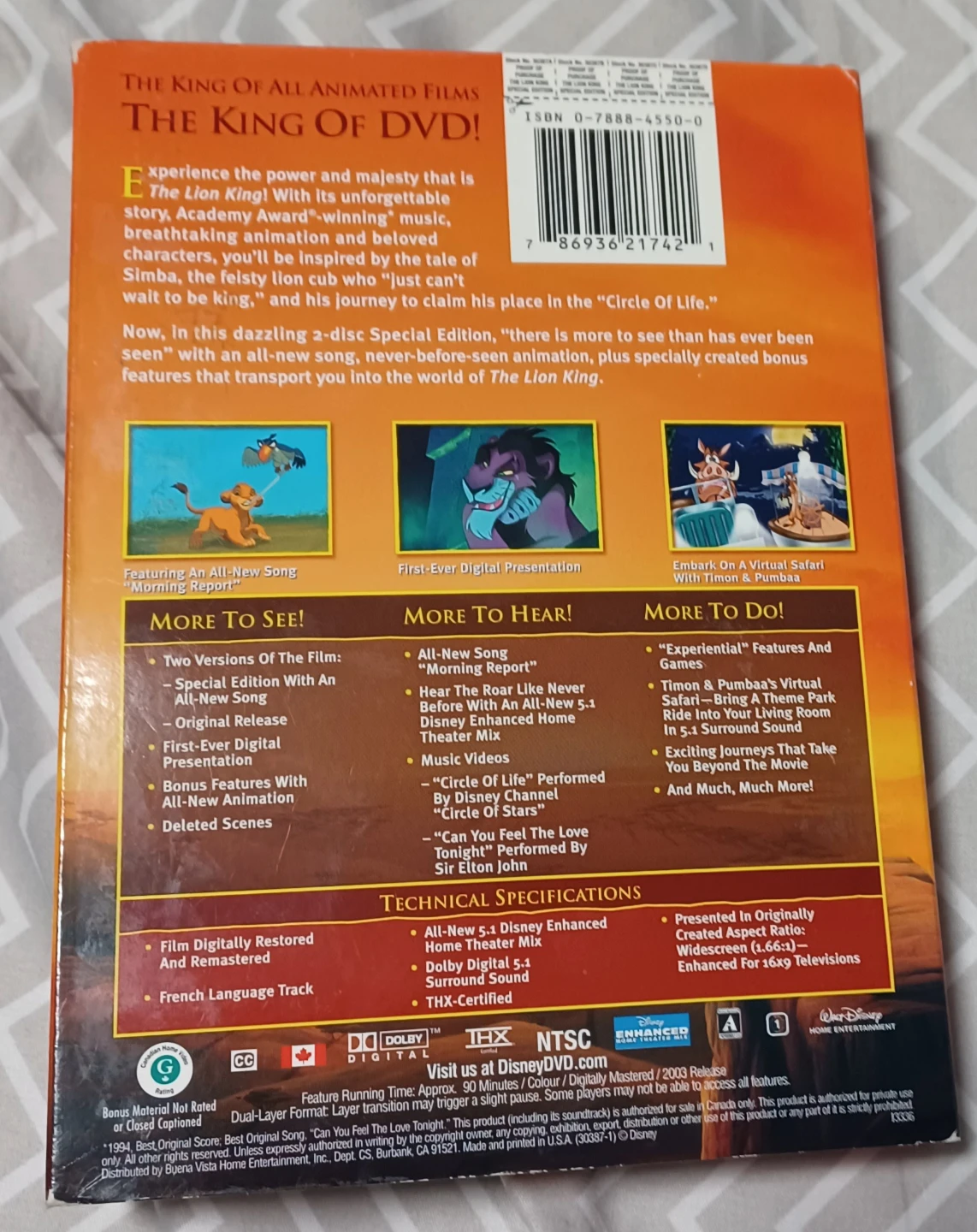 The Lion King 2-Disc Special Edition Slipcover Only - photo 3