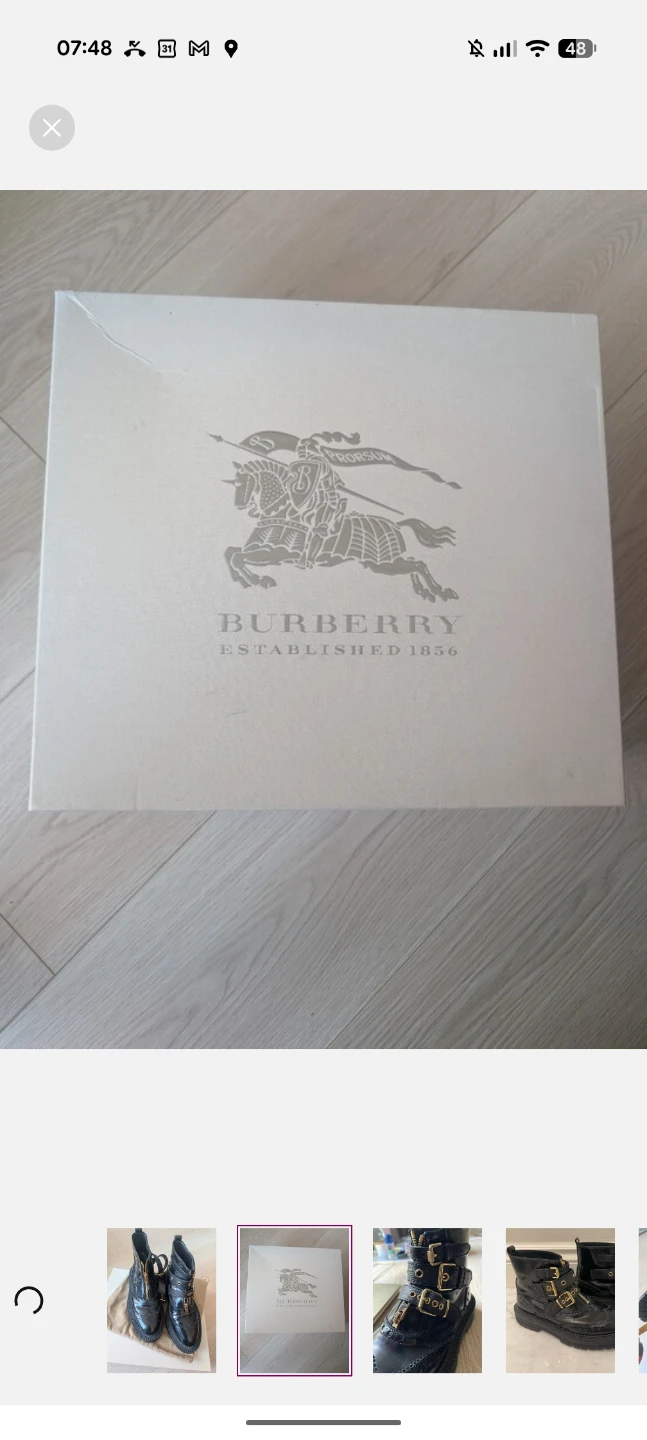 Burberry Black Leather Buckle & Zip Brogue Boot - 40 - photo 5