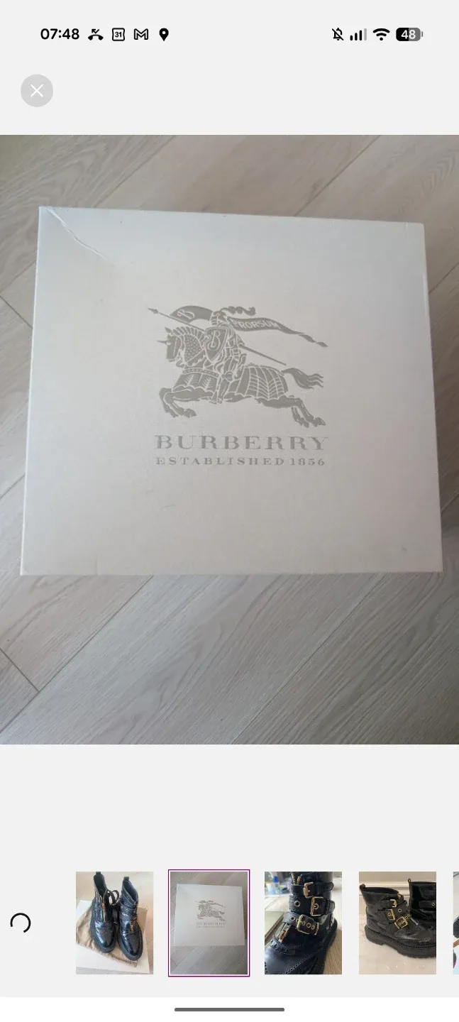 Burberry Black Leather Buckle & Zip Brogue Boot - 40 - photo 5