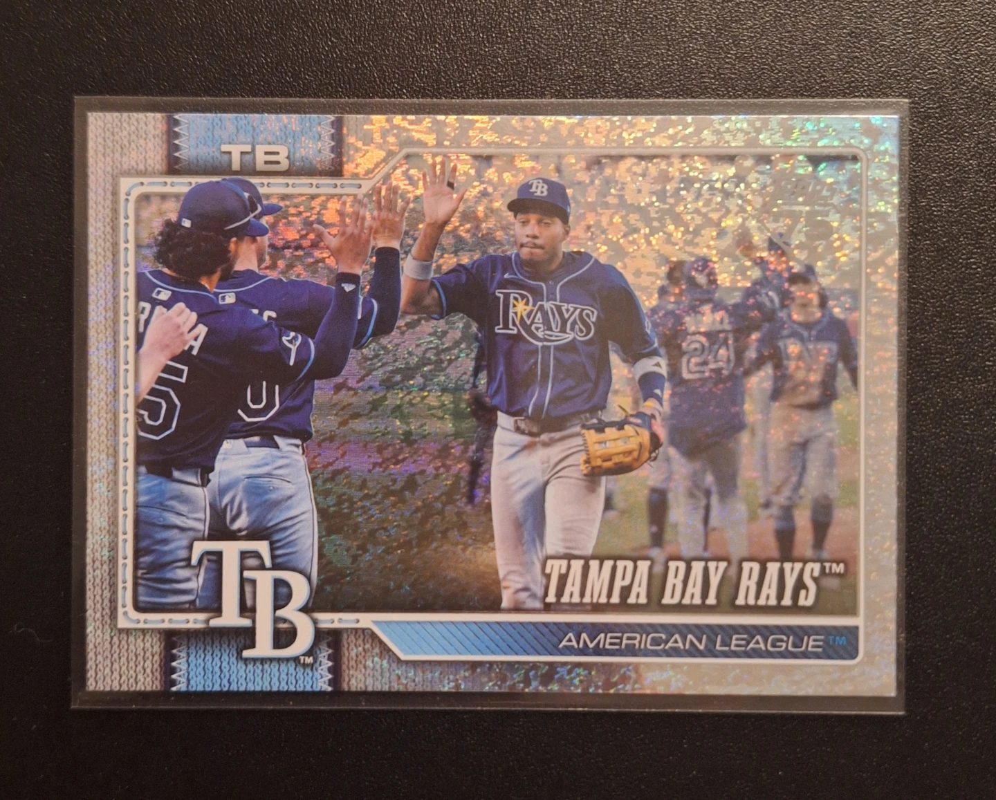 Tampa Bay Rays Team Card Silver Crackleboard