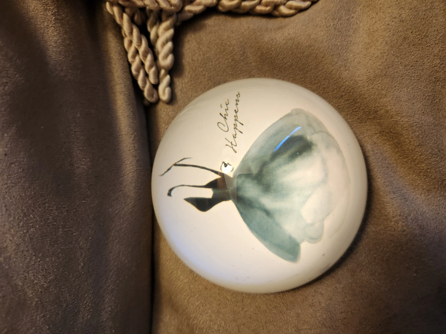 Chic Happens Glass Paperweight