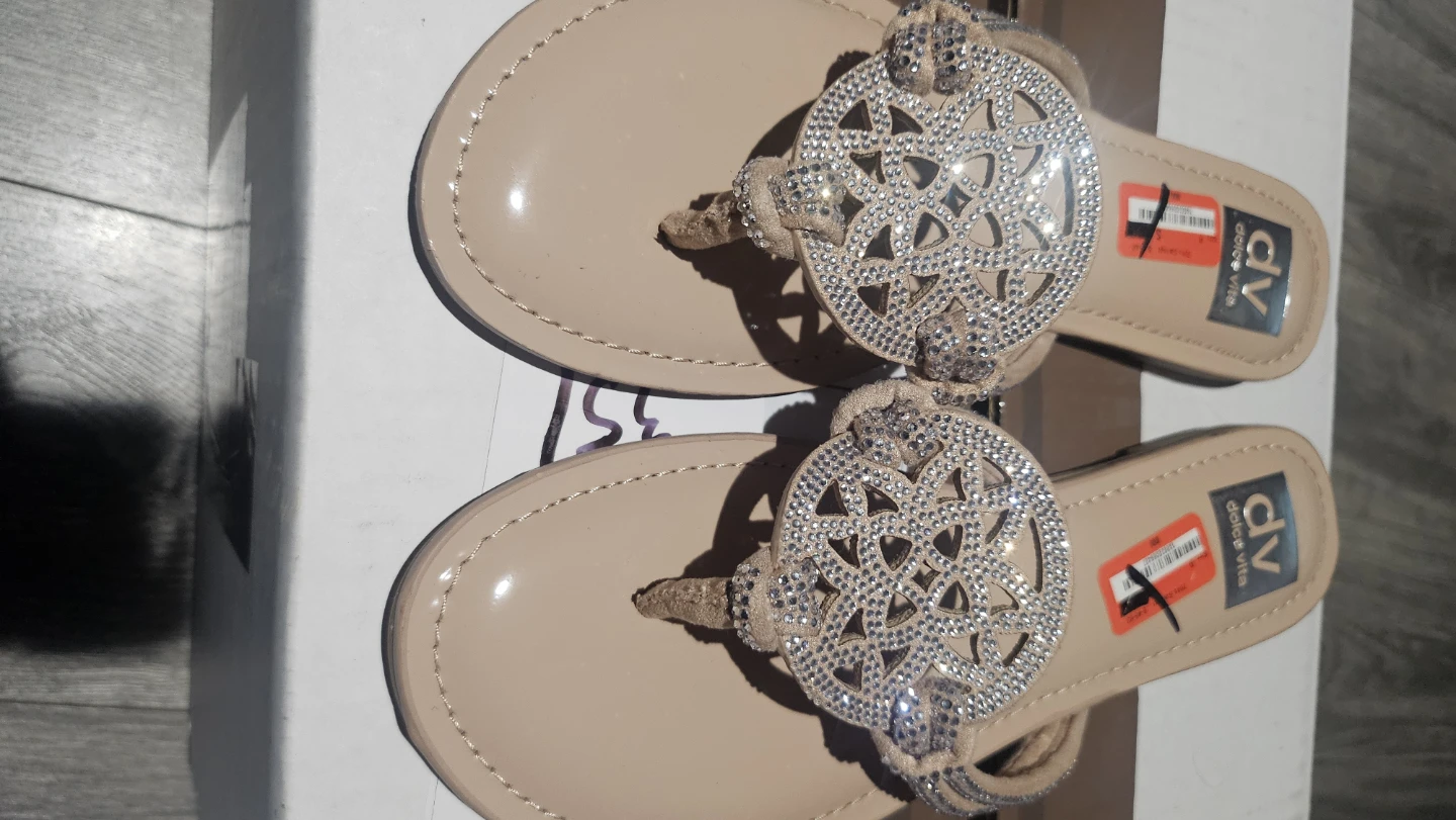 DV Dolce Vita Nude Rhinestone Sandals