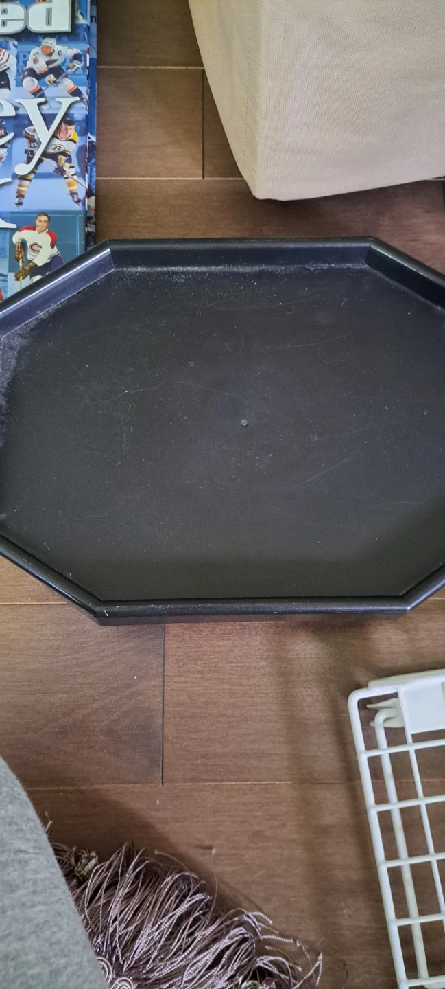 Black Octagonal Clip-on Armrest Tray