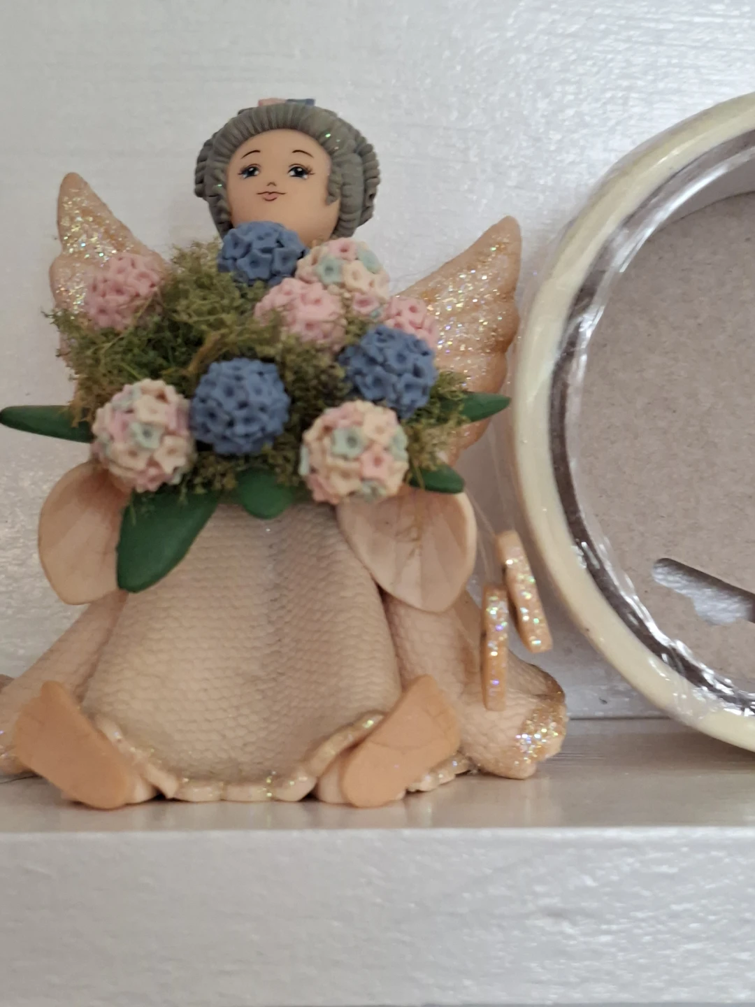 Decorative Angel Figurine with Flowers - photo 2