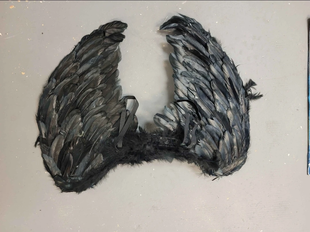 Adult size Black Feather Wings Costume Accessory - photo 3
