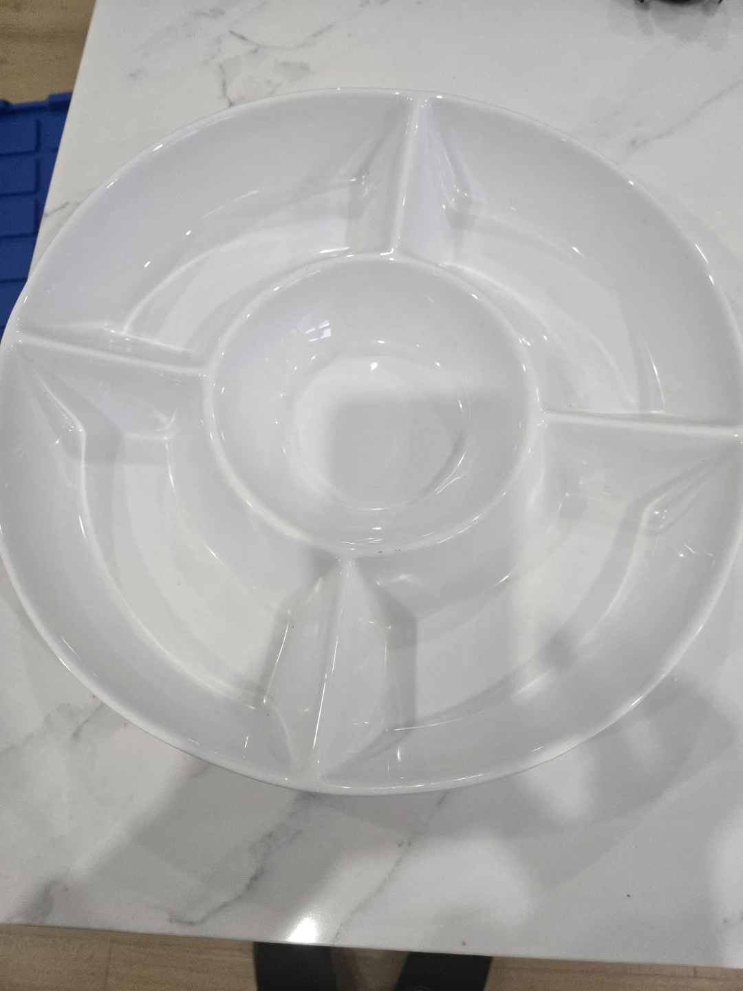 White Ceramic Sectional Serving Platter