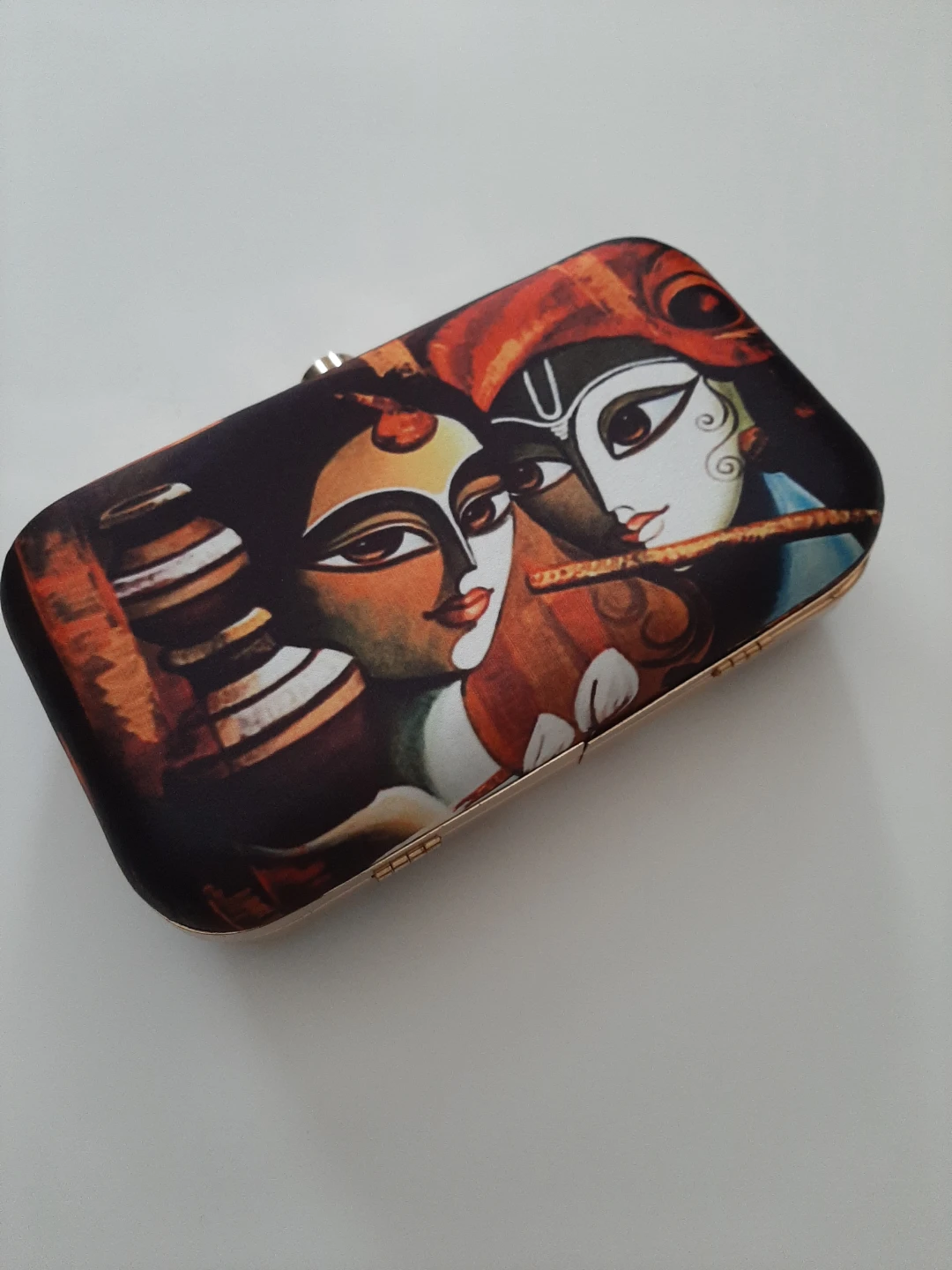 Artistic Hard-Shell Clutch Bag
