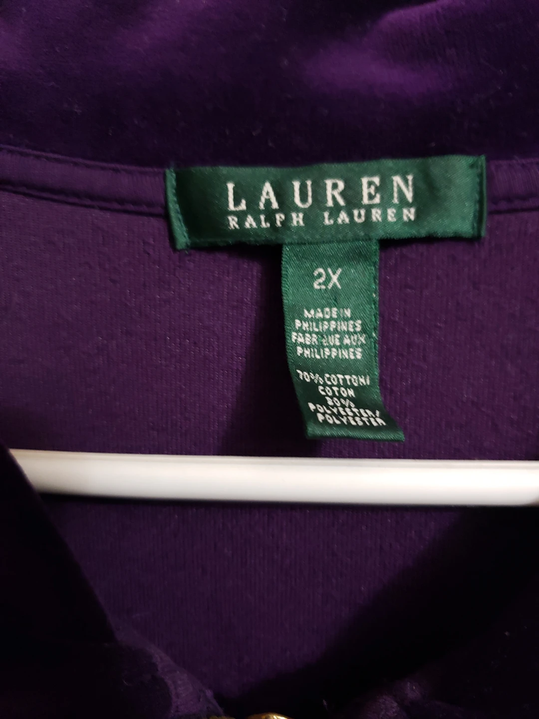 Lauren Ralph Lauren Purple Velour Zip-Up Jacket - photo 2