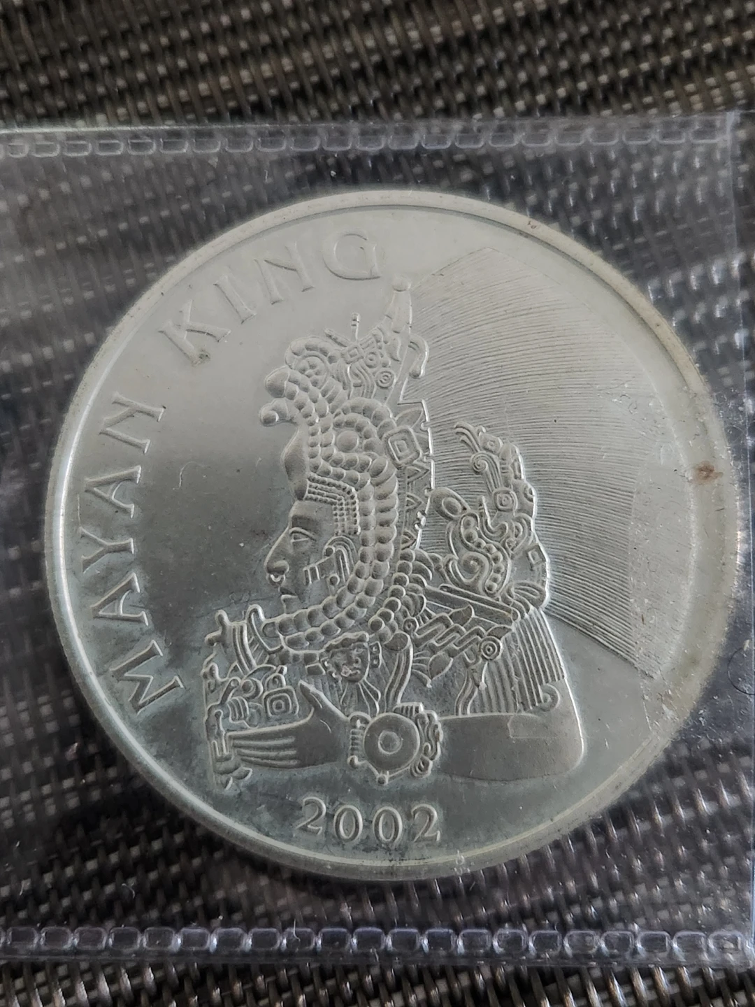 2002 Belize 1 Dollar Silver Mayan King Coin