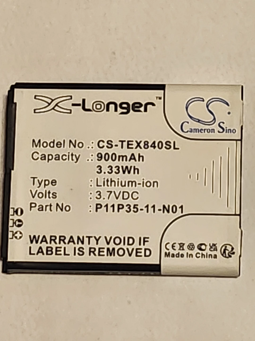 Cameron Sino CS-TEX840SL Battery for Electronics