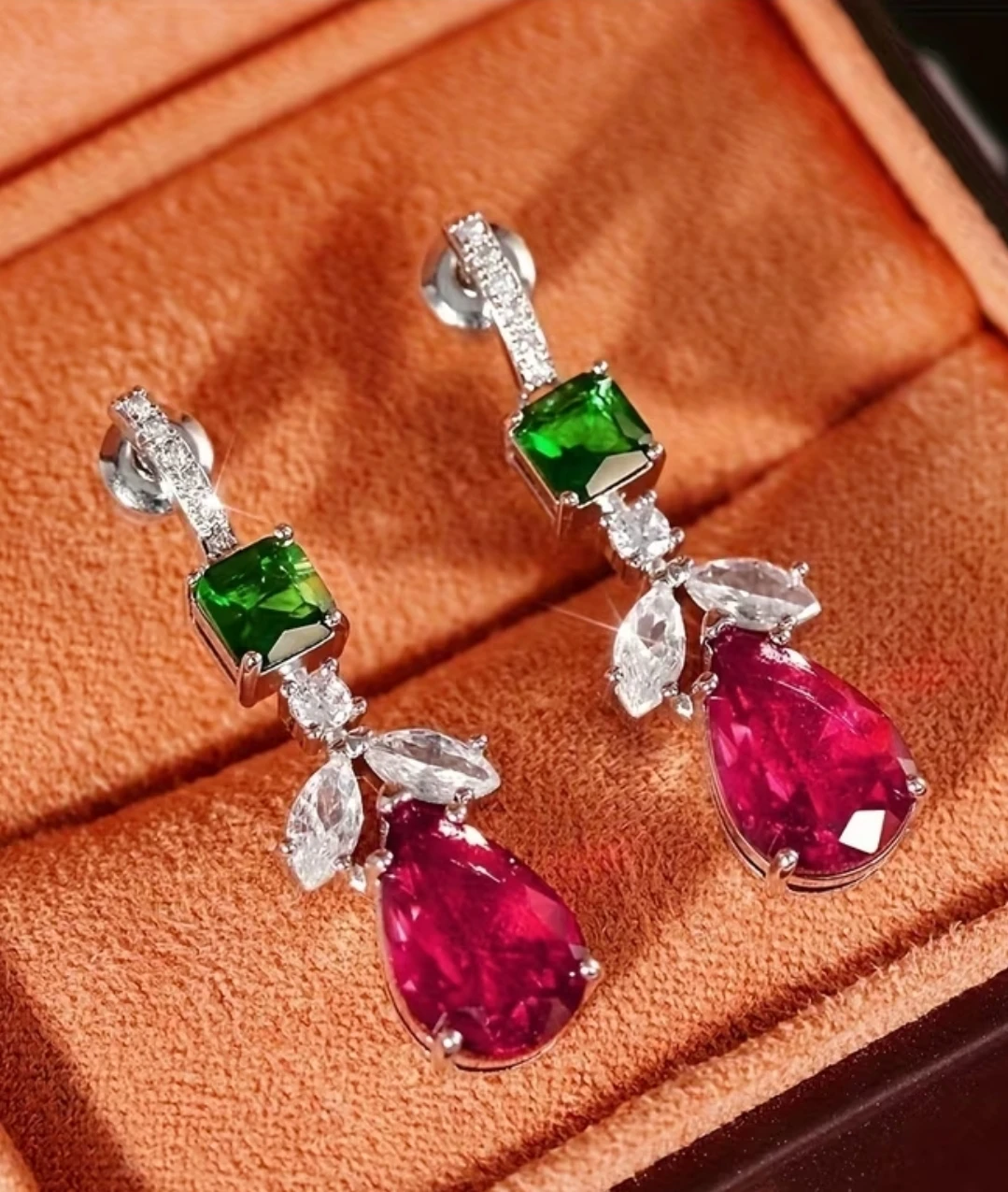 Elegant Gemstone Drop Earrings - photo 3