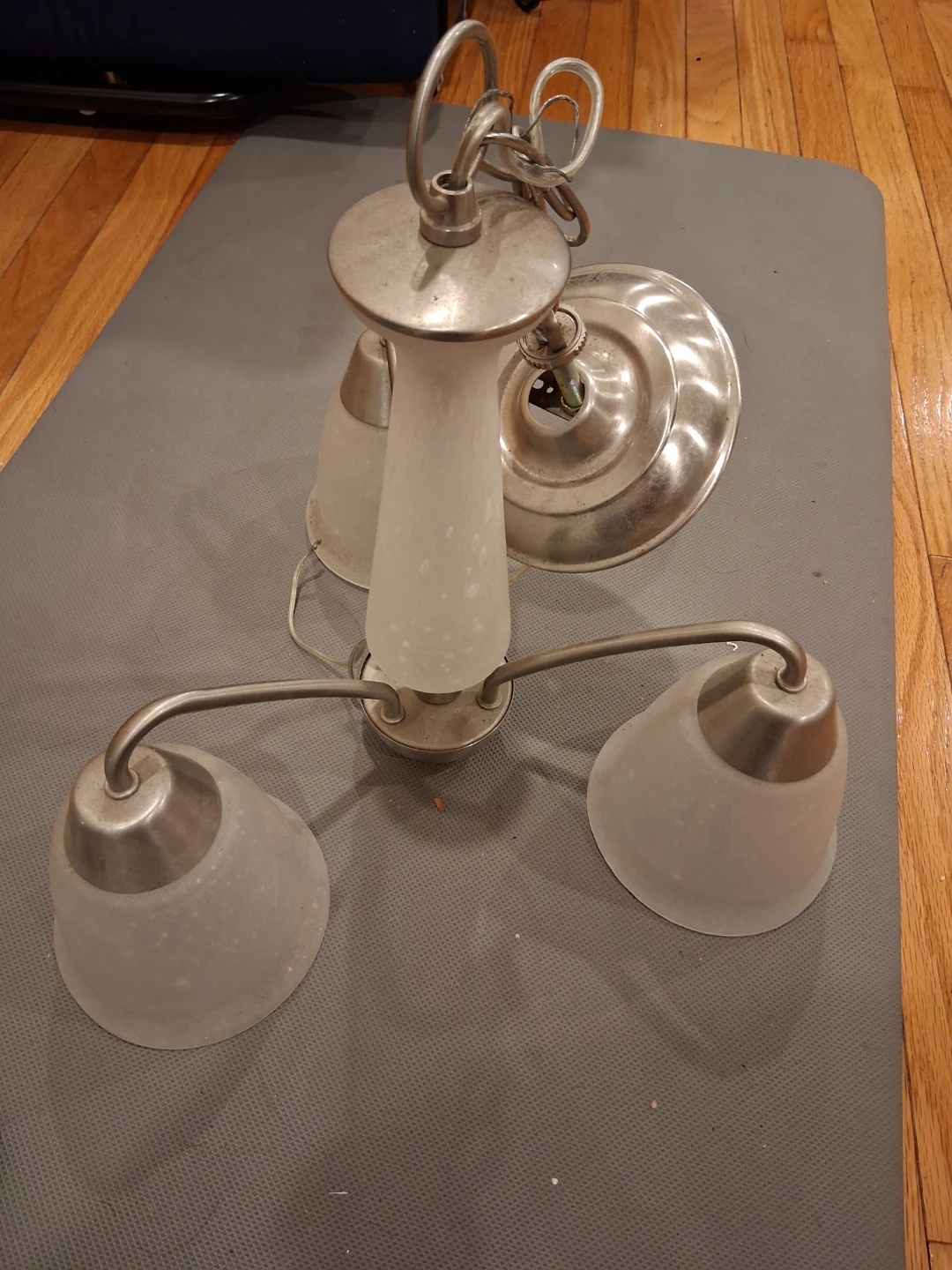 3-Light Brushed Nickel Ceiling Chandelier