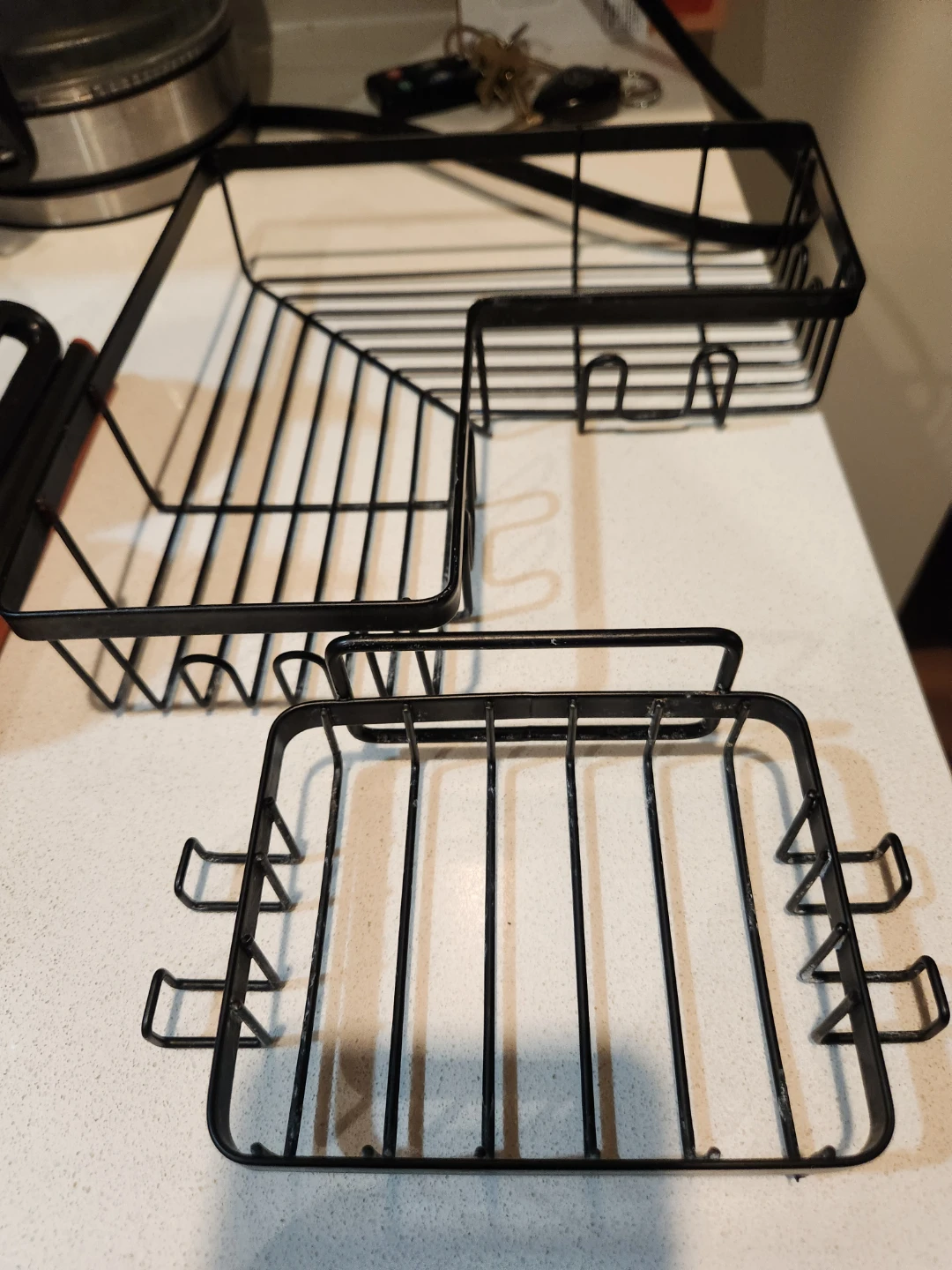 Black wire shower caddy set