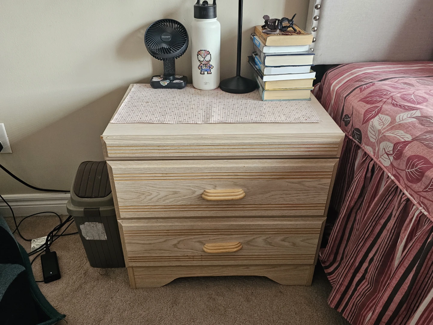 Double bed set with dresser and 2 side tables