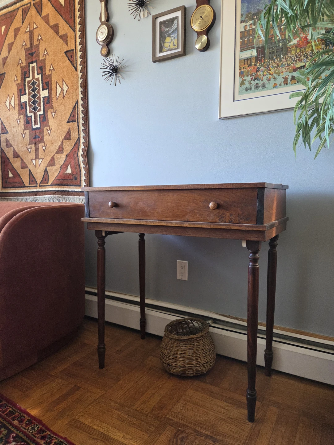 Antique Solid Walnut Piano Hinge Lift-top Desk - photo 5