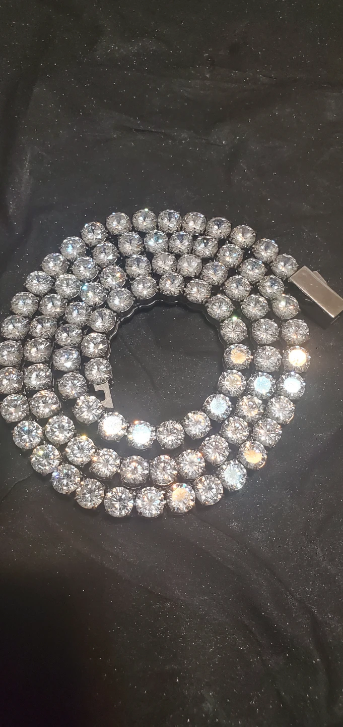 JCM CZ Stainless Steel Tennis Necklace