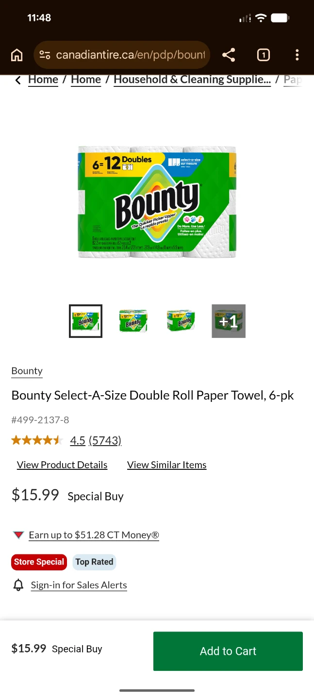 Bounty Select-A-Size Double Roll Paper Towels 6-pack - photo 4