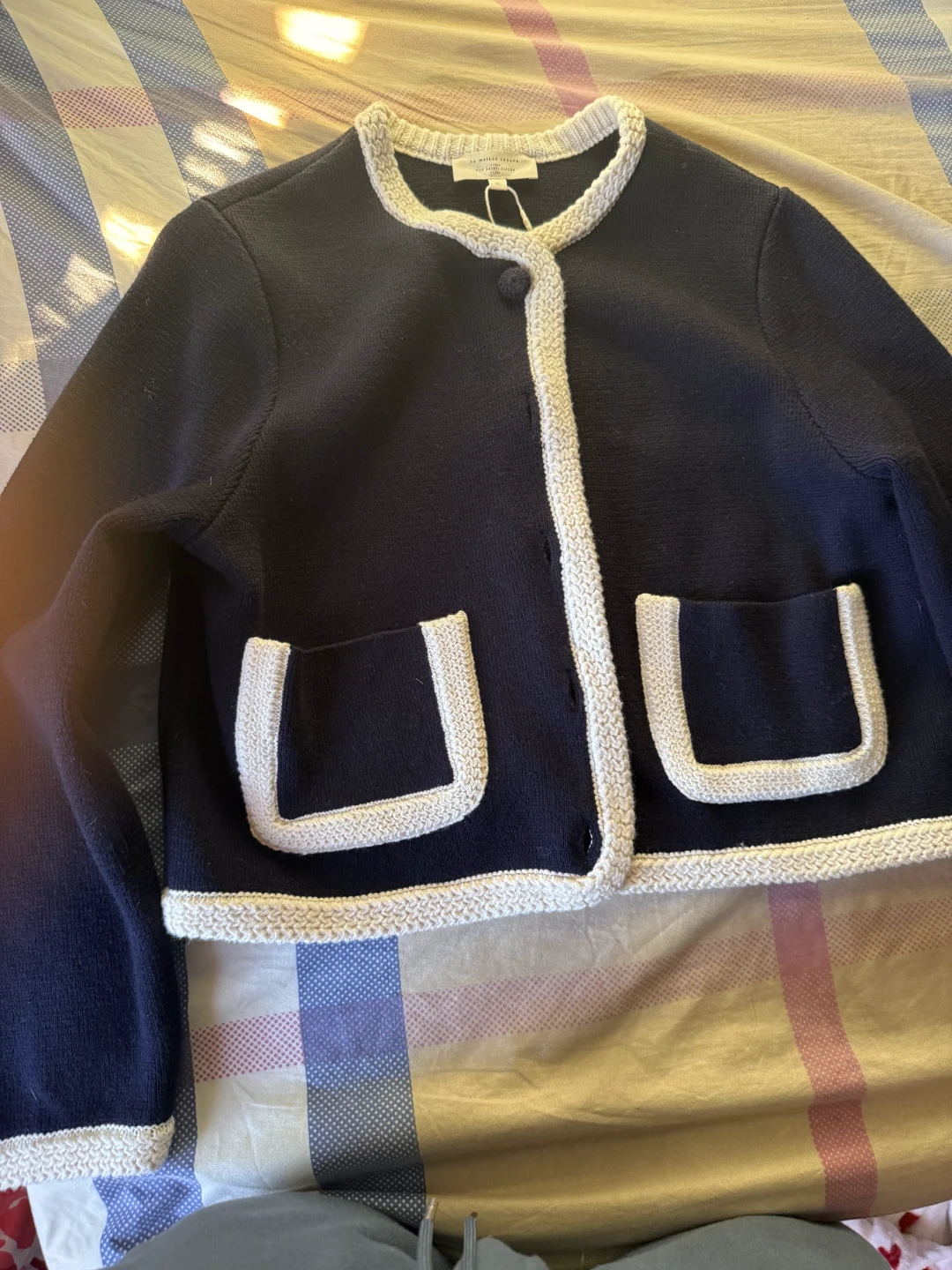 Sezane Navy Cardigan - photo 2