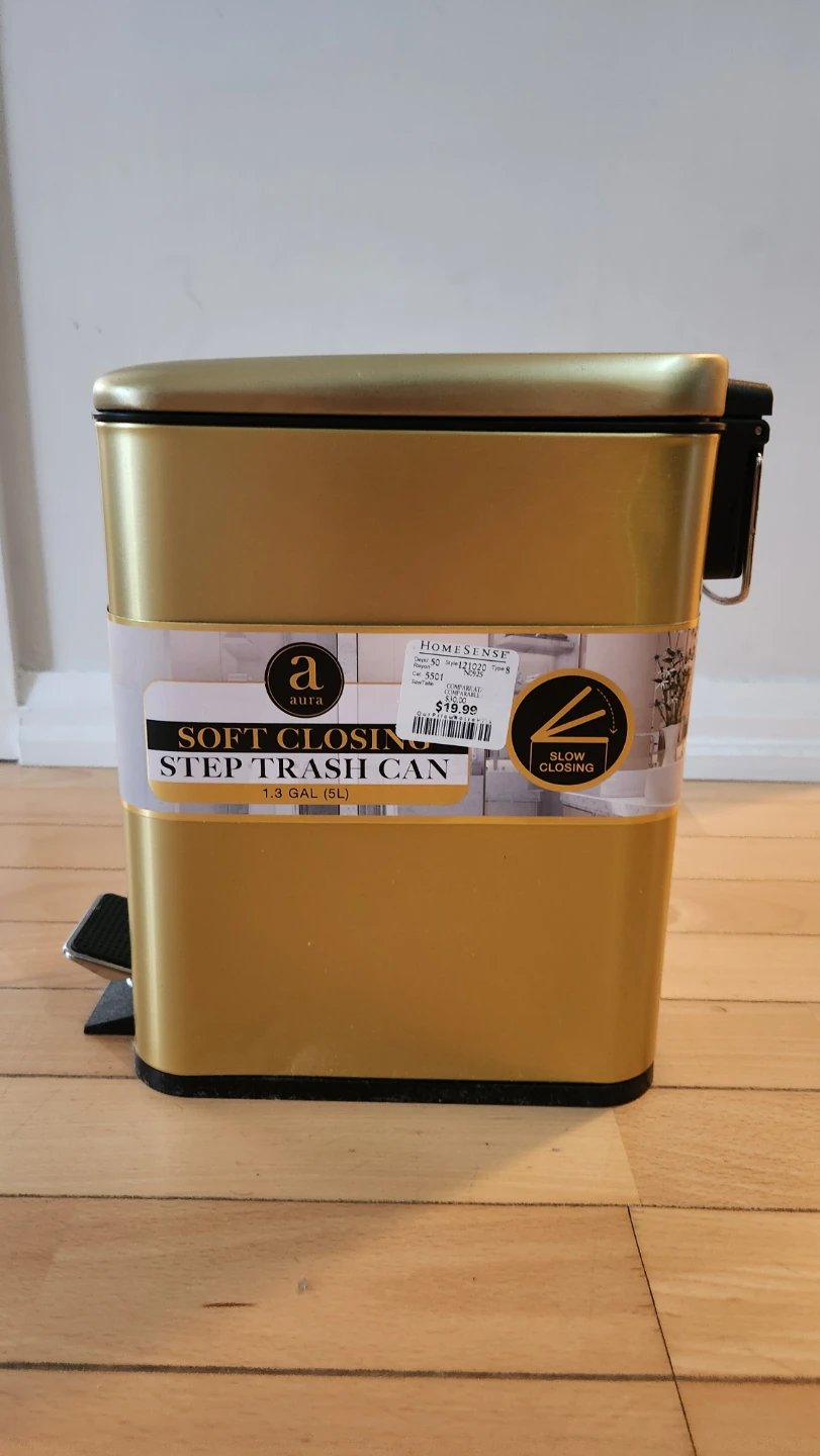 Aura Gold Soft Closing Step Trash Can