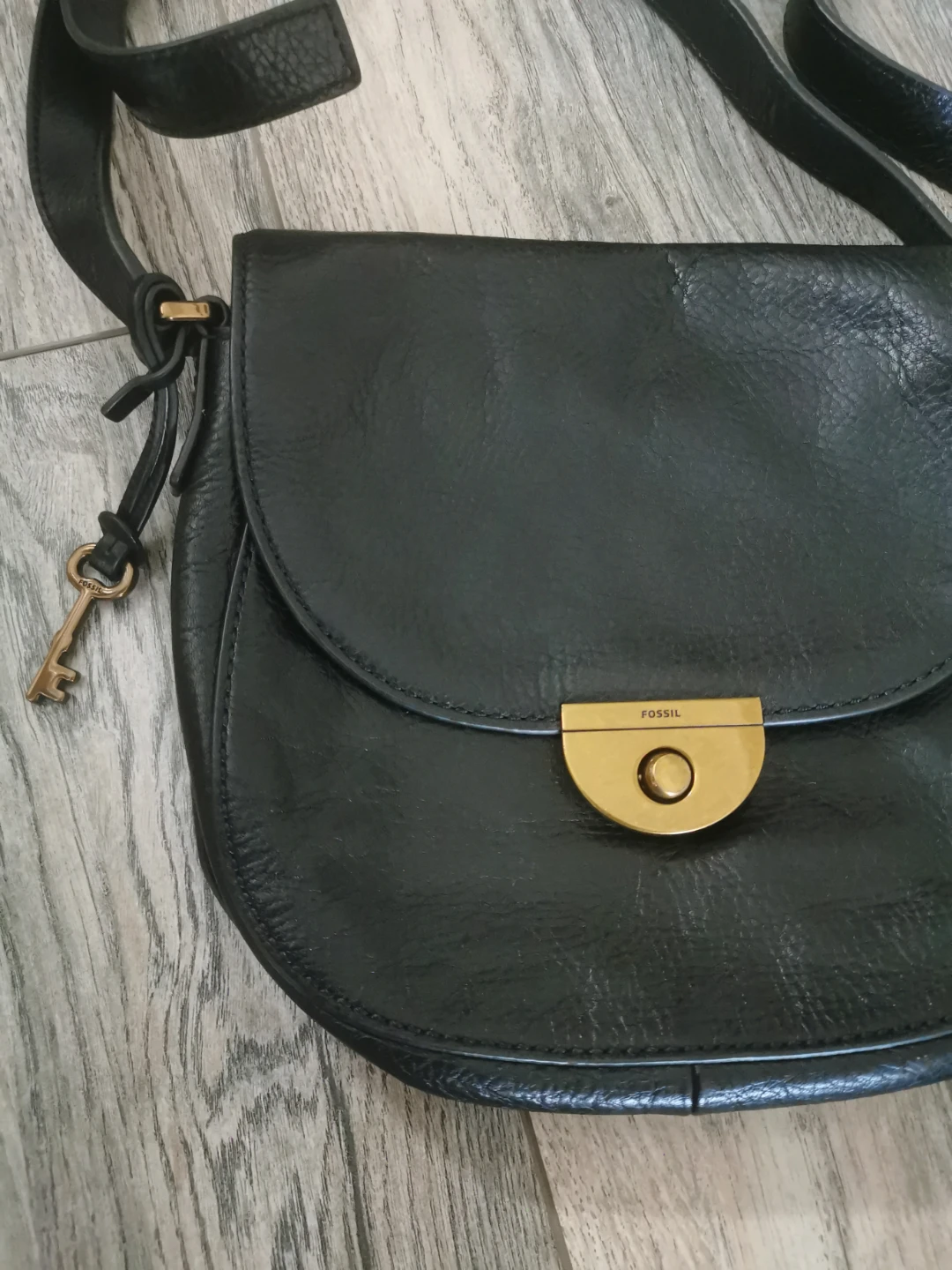 Fossil black leather crossbody bag - photo 2