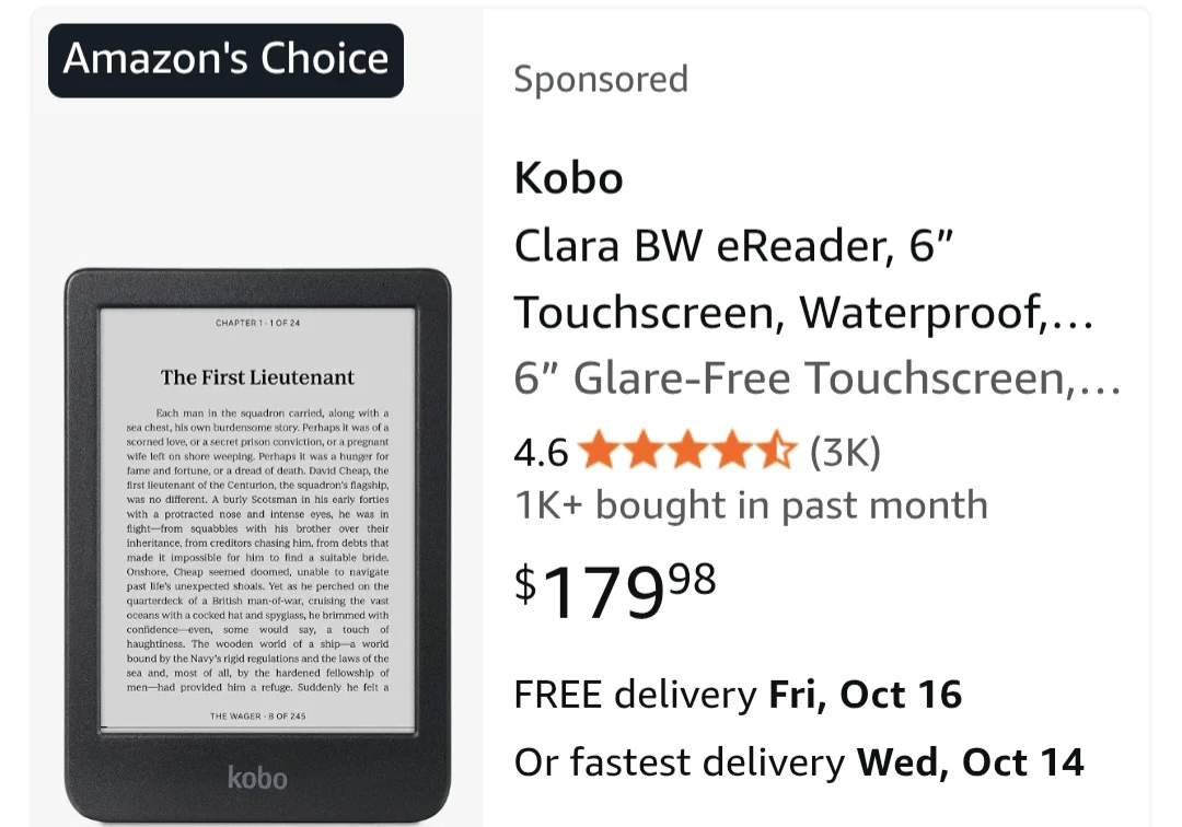Kobo Clara BW eReader - photo 2