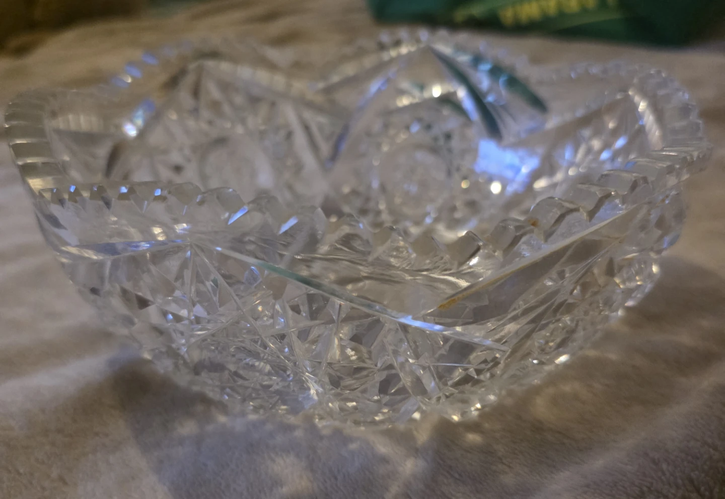 Vintage Cut Glass Crystal Bowl