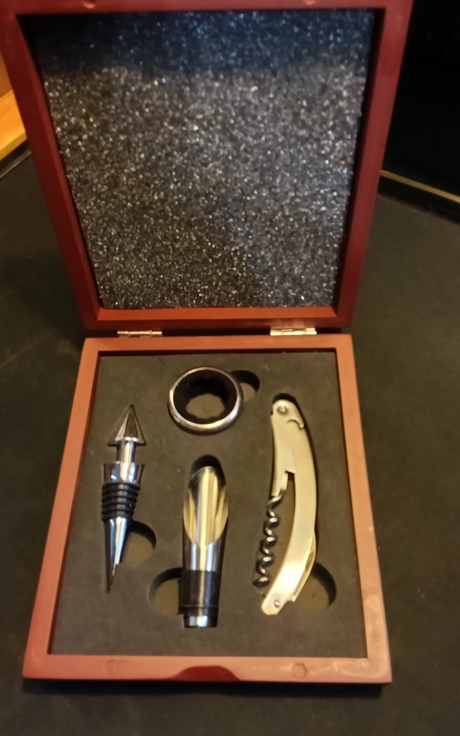 Wine Accessory Gift Set in Wood Case