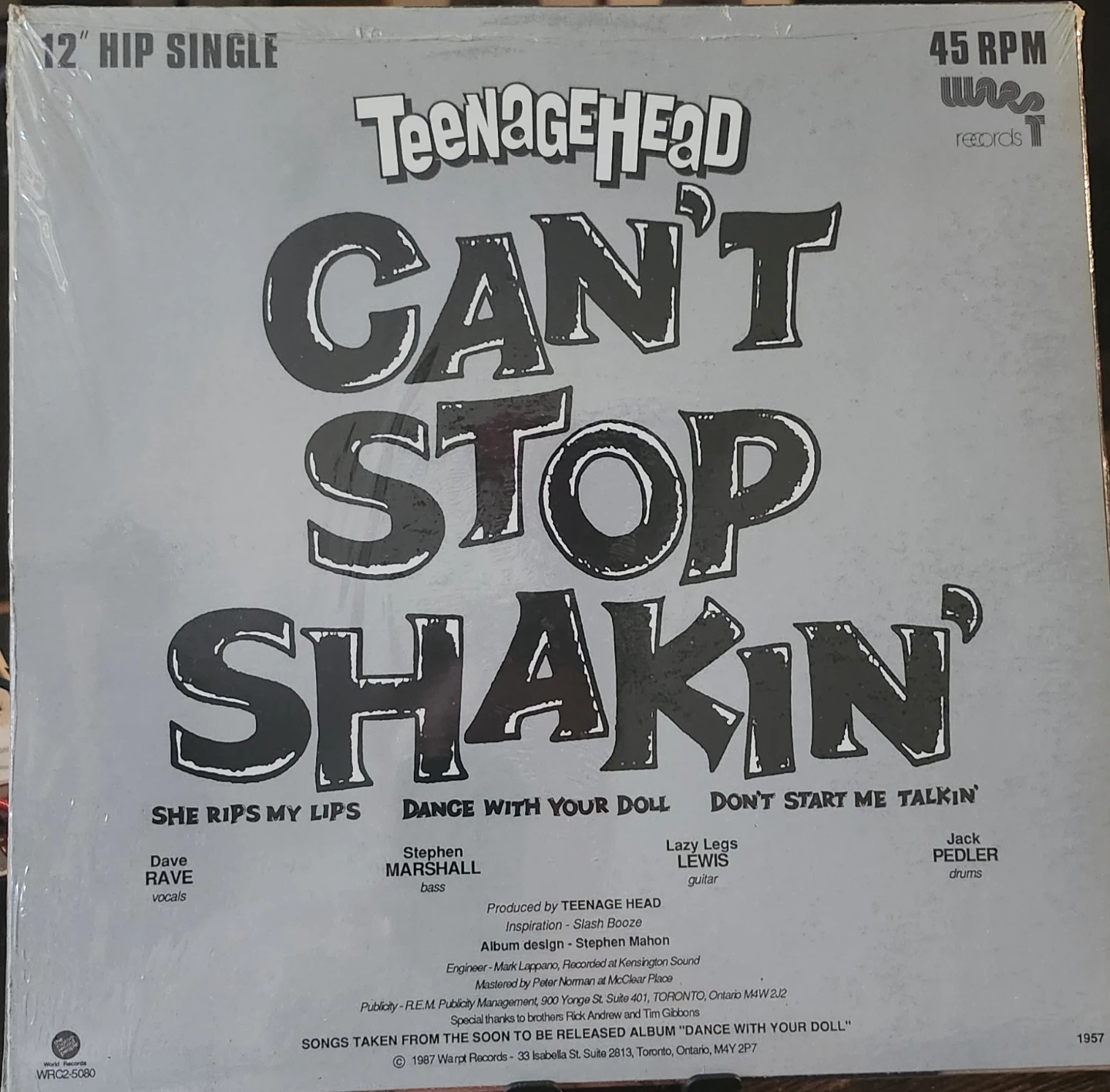 Teenage Head - Can't Stop Shakin' 12" Vinyl Single - photo 2