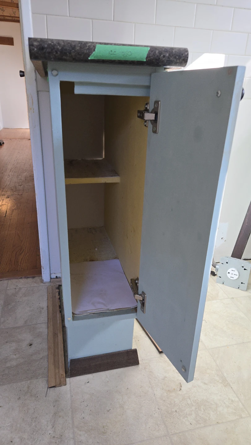 Narrow blue kitchen cabinet with countertop - photo 3