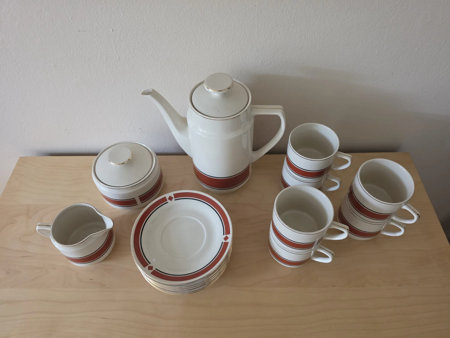 Vintage MCM Kun Lun Porcelain Coffee / Tea Set - 15 Piece - photo 3