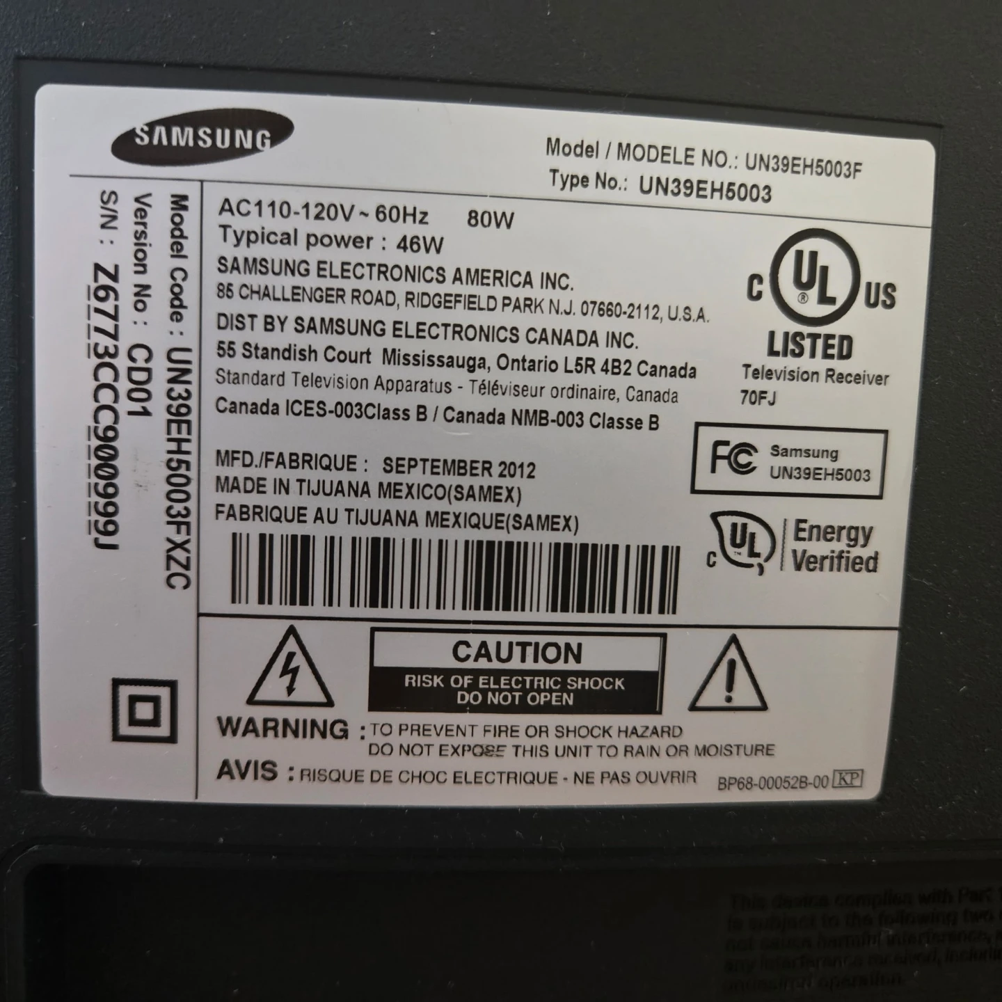 Samsung TV LED 39" UN39EH5003F - photo 4