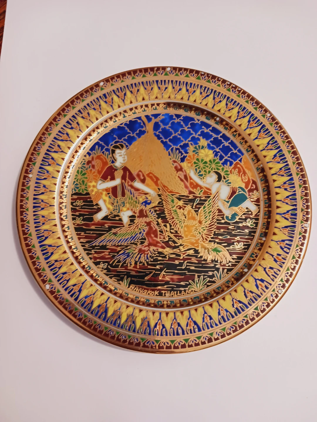 22K Gold Painted Decorative Bangkok Thailand Plate - photo 2