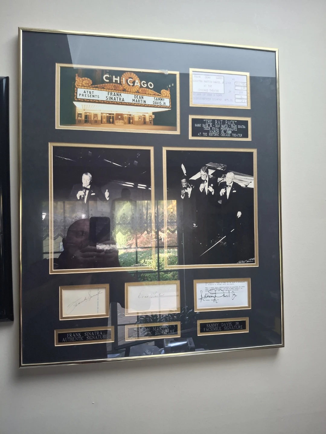 Framed Rat Pack Memorabilia Display